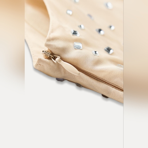 ZARA Woman Collection Short Mini Dress With Rhinestones Small - Picture 10 of 11